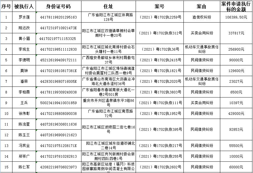 廣東陽江最新老賴名單公布，失信行為的警示與反思